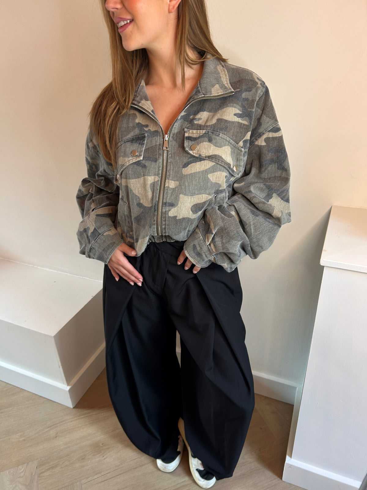 Zwarte Wide Leg Pantalon