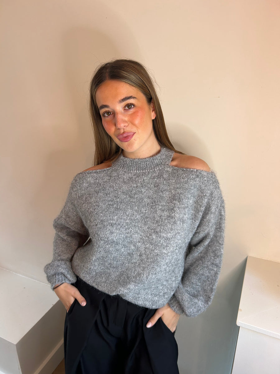 Mila open shoulder knit