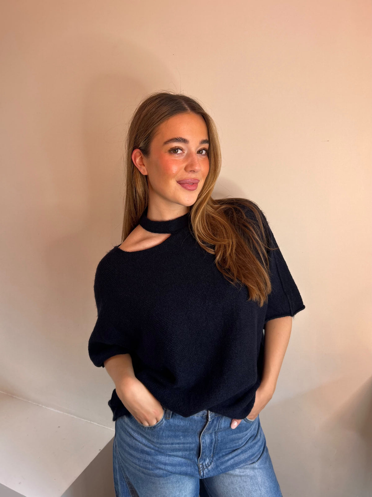 Noa top donker blauw